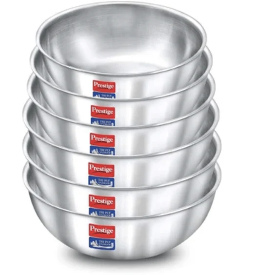 Prestige Splendor Silver Triply Induction Tasla Kadai - Set of 6